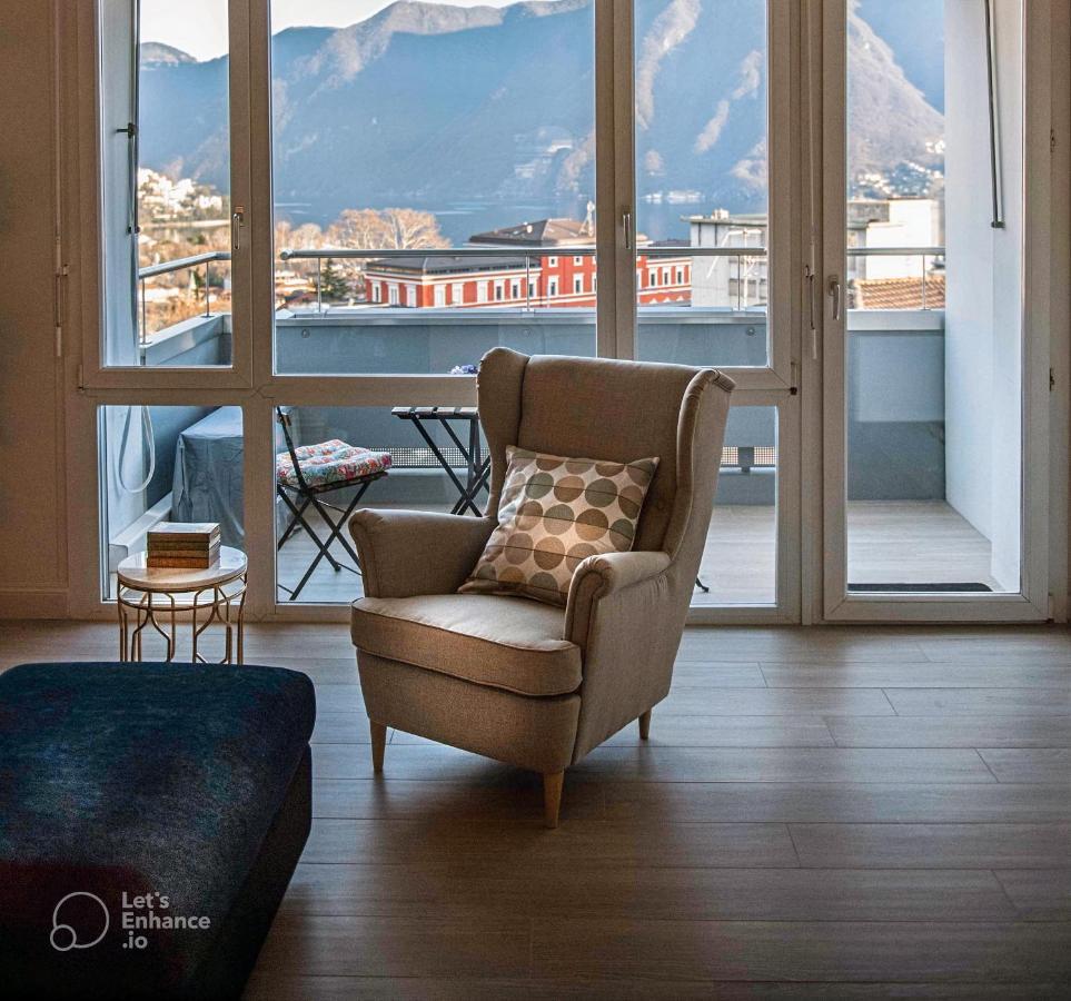 Lakeview Panorama Penthouse With Washer & Dryer 루가노 외부 사진
